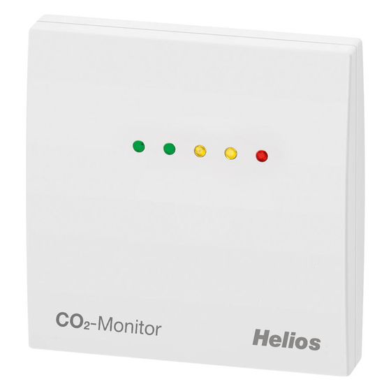 Helios CO2-Monitor CO2 UP für Wandmontage mit UP-Netzstecker, Optischer NDIR-Sensor, Messbereich 0-3000ppm