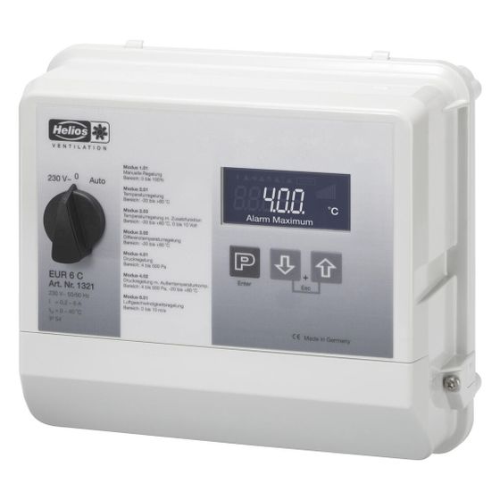 Helios EUR 6 C Elektronischer Universal-Regelgerät zur stufenloser Drehzahl-Regelung 1 PH, 230V, I max. 6,3A