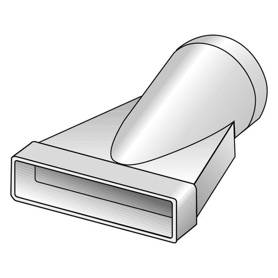 Helios FLÜR 125/100 Übergangsstück, Durchmesser 100mm auf flach 