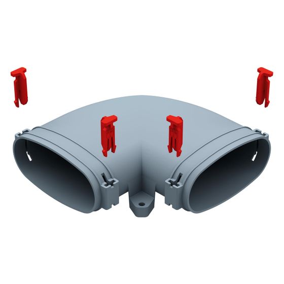 Helios FRS-BH 51 FlexPipe Bogen horizontal 90 Grad, Rohr oval 51mm