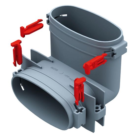 Helios FRS-BV 51 FlexPipe Bogen vertikal, 90 Grad, Rohr oval 51mm