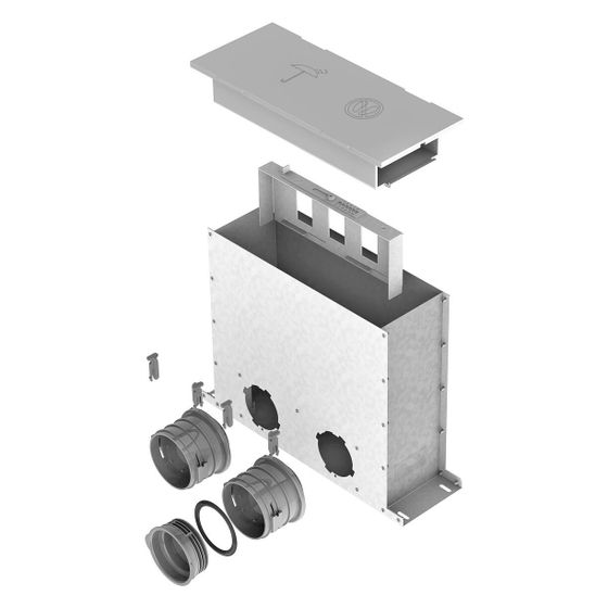 Helios FRS-MBK 2-75 FlexPipe Multi-Boden-Kasten 2 Stutzen rund DN 75, für Bodengitter