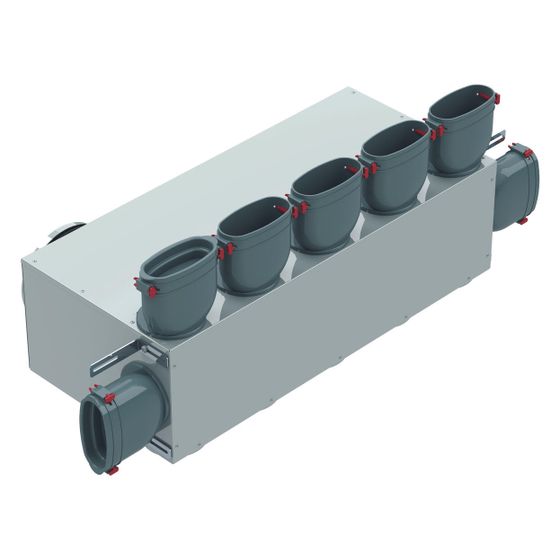 Helios FRS-MVK 5 und 2-51/160 FlexPipe Multi-Verteilerkasten 7 Einzelstutzen oval 51mm, 2x Anschluss-DN 160