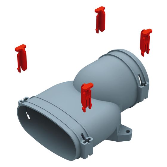 Helios FRS-ÜG 51-75 FlexPipe Übergang Gerade von Rohr oval 51mm auf rund DN 75