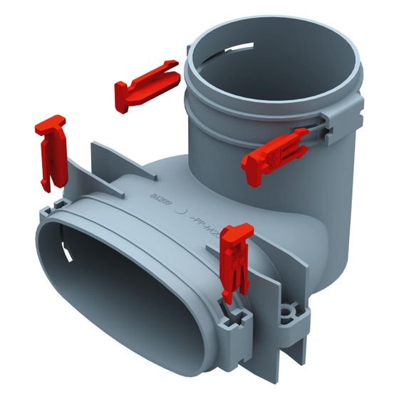 Helios FRS-ÜV 51-75 FlexPipe Übergang vertikal 90 Grad oval 51mm auf rund DN 75