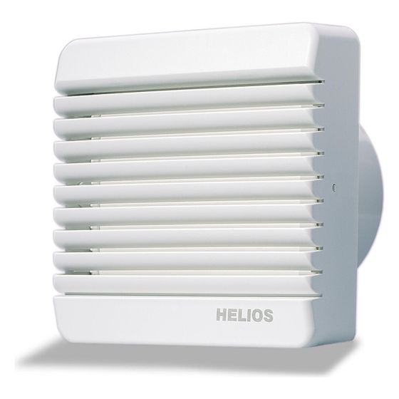 Helios HR 90 KEZ Minilüfter mit Kugellager elektrischer Verschlussklappe und Nachlaufschalter, 95m3/h, 20W, 230V