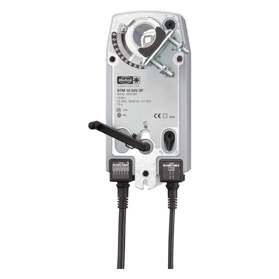 Helios STM 10 24V 2P Klappen-Stellmotor, 10Nm 24V DC, IP 54 Federrücklauf, Hilfsschalter