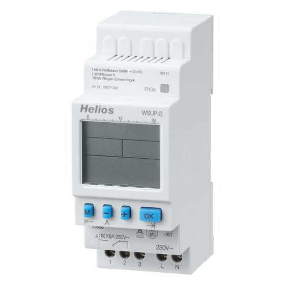 Helios WSUP-S Wochenzeitschaltuhr mit potentialfreiem Kontakt, 230V, Schaltschrankmontage