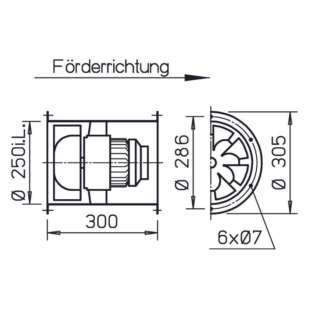 Helios VARD 250/2 TK Radax Hochdruck-Rohrventilator 3-PH 400V, 2450m3/h, 0,47kW... HELIOS-06669 4010184066699 (Abb. 2)
