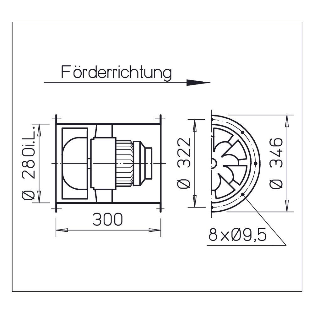 Helios VARW 280/4 EX Radax Hochdruck-Rohrventilator 1-PH, EX, 230V, 1720m3/h, 90W... HELIOS-06737 4010184067375 (Abb. 2)