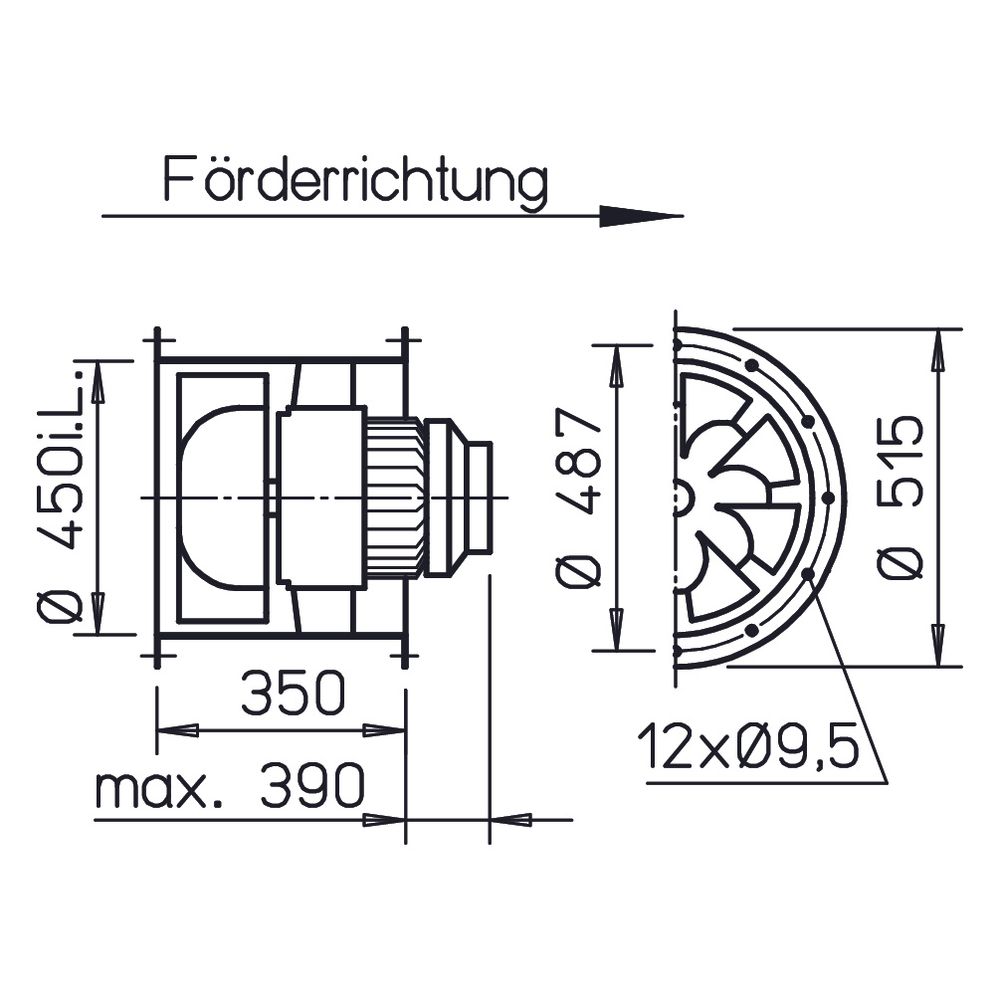 Helios VARD 450/4 EX Radax Hochdruck-Rohrventilator EX, 3-PH 400V, 7640m3/h, 1,1kW... HELIOS-06700 4010184067009 (Abb. 2)