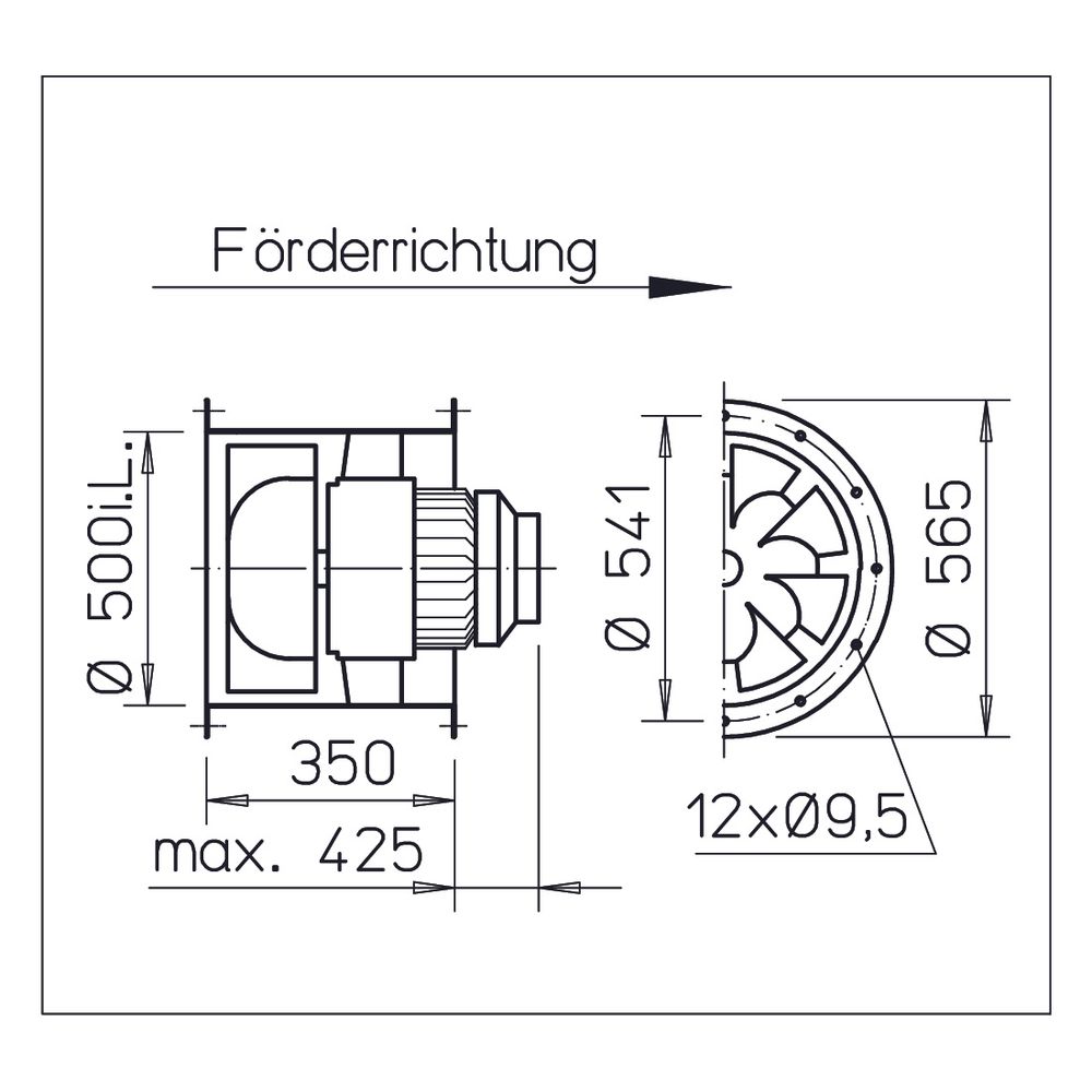 Helios VARD 500/2 KL Radax Hochdruck-Rohrventilator 3-PH IE3, 400V, 21730m3/h, 15,7kW... HELIOS-06705 4010184067054 (Abb. 2)