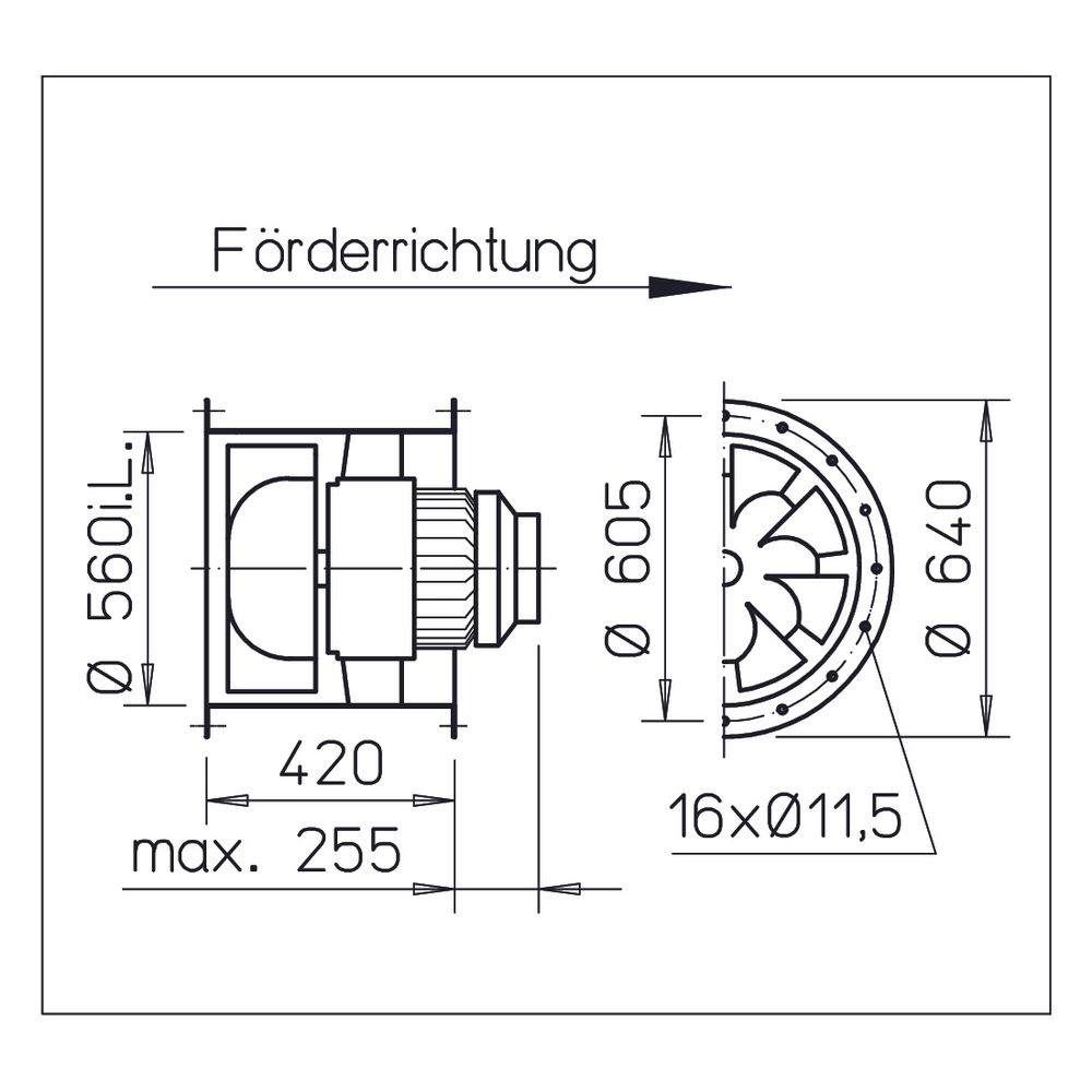 Helios VARD 560/6 EX Radax Hochdruck-Rohrventilator EX, 3-PH 400V, 9360m3/h, 1,1kW... HELIOS-06713 4010184067139 (Abb. 2)
