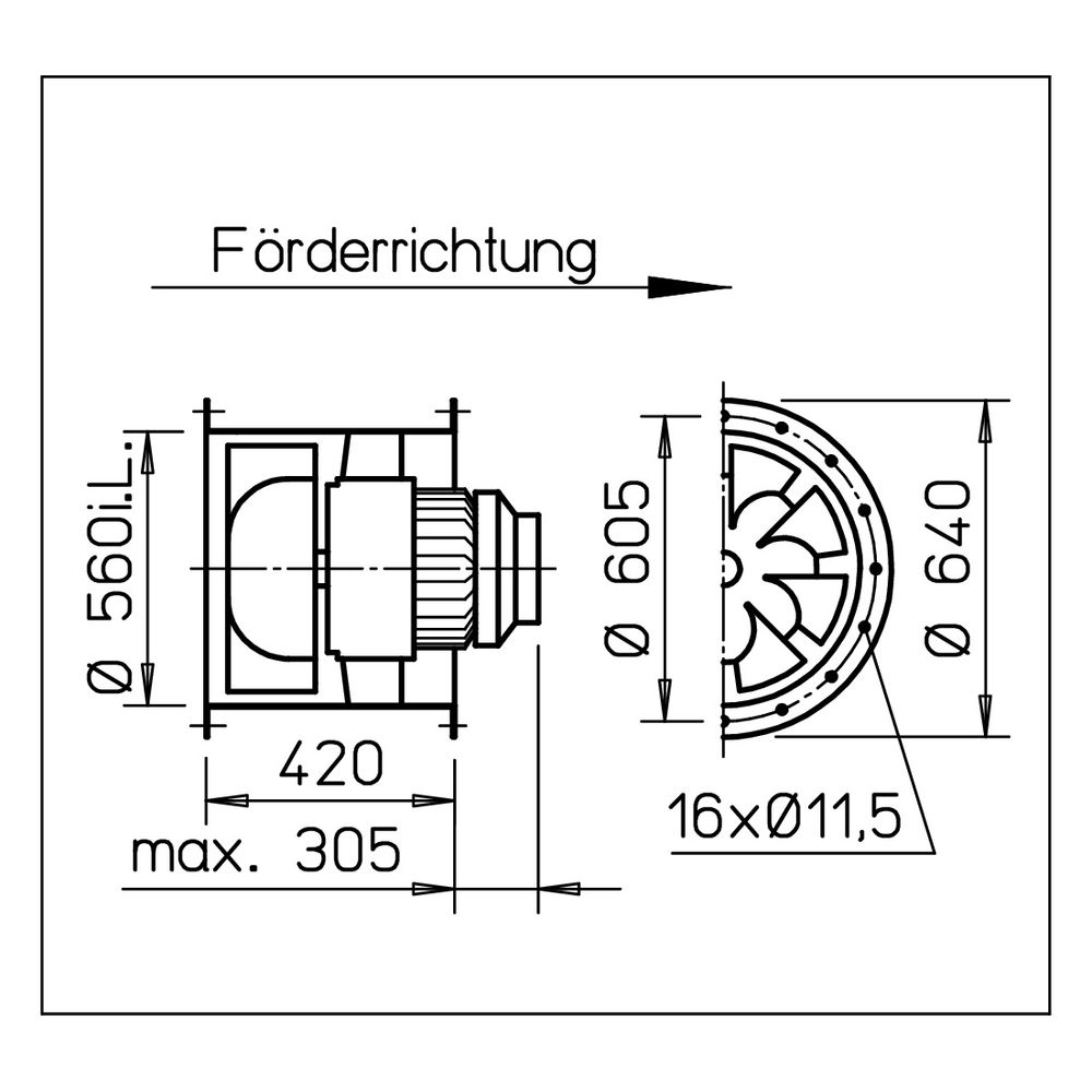 Helios Radax Hochdruck-Rohrventilator VARD 560/4 EX, EX-geschützt, 14.980m3/h, 3,6kW, 3-P... HELIOS-06714 4010184067146 (Abb. 3)