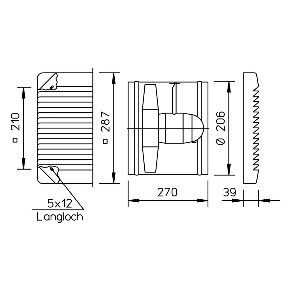 Helios HSW 200/2 Axial-Hochleistungsventilator 1-PH 230V, 930m3/h, 66W, mit Gitter... HELIOS-07503 4010184075035 (Abb. 2)
