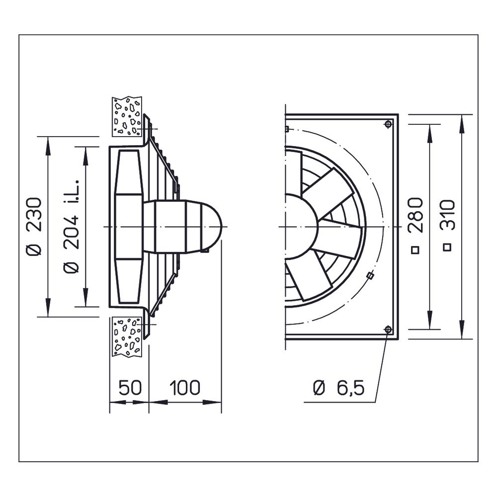 Helios HQW 200/2 Axial-Hochleistungsventilator 1-PH 230V, TK, drehzahlsteuerbar, 930m3/h,... HELIOS-00960 4010184009603 (Abb. 2)