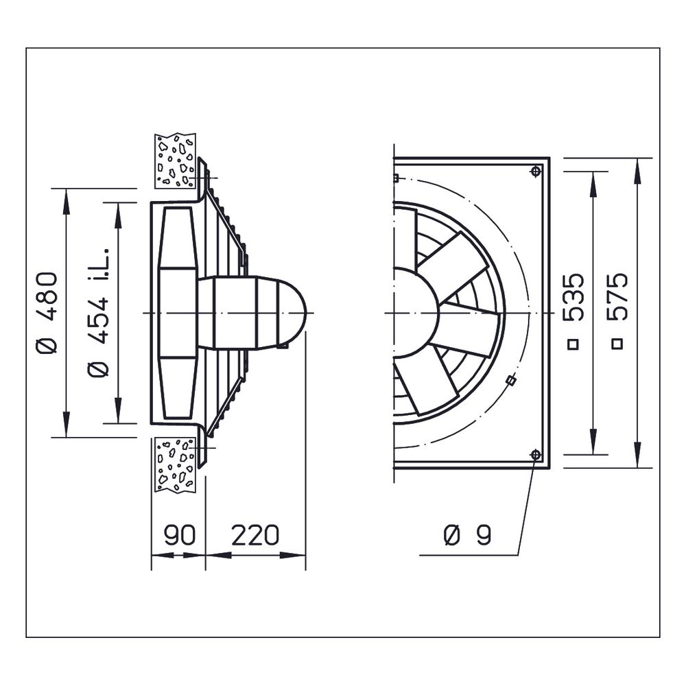 Helios HQD 450/8/4 Axial-Hochleistungsventilator 3-PH 400V, TK, polumschaltbar, Y/YY, 581... HELIOS-00996 4010184009962 (Abb. 2)