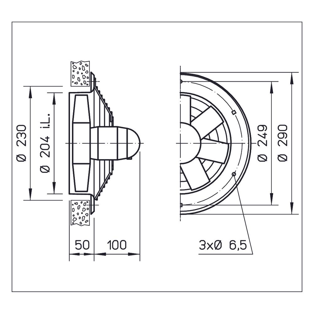 Helios HWW 200/4 Axial-Hochleistungsventilator 1-PH 230V, TK, drehzahlsteuerbar, 520m3/h,... HELIOS-07538 4010184075387 (Abb. 2)