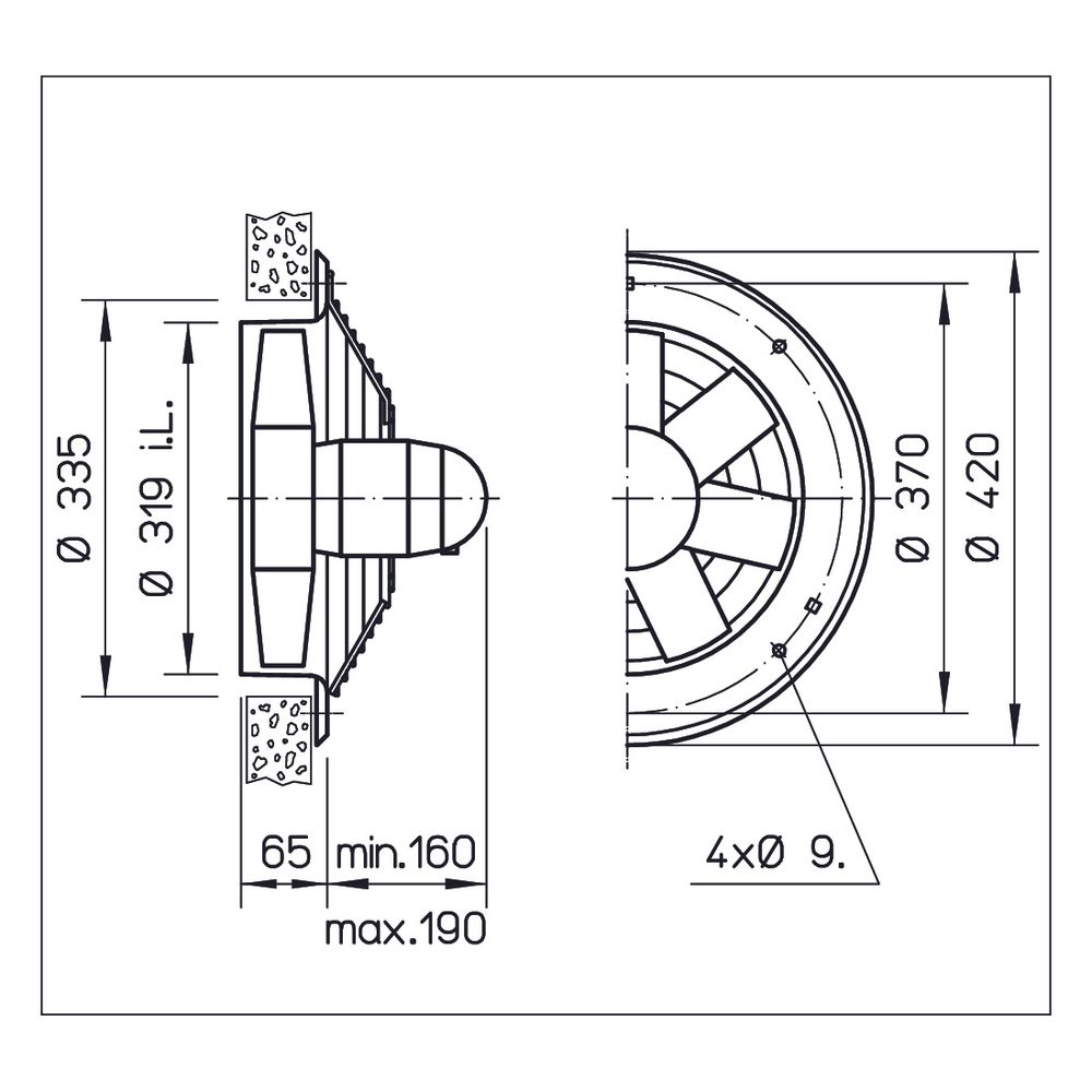 Helios HWD 315/2 Axial-Hochleistungsventilator 3-PH 400V, TK, drehzahlsteuerbar, 4080m3/h... HELIOS-01020 4010184010203 (Abb. 2)