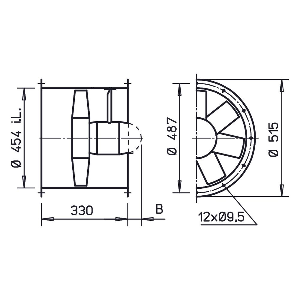 Helios HRFD 450/4 Axial-Hochleistungsventilator 3-PH 400V, TK, drehzahlsteuerbar, 5810m3/... HELIOS-00231 4010184002314 (Abb. 2)