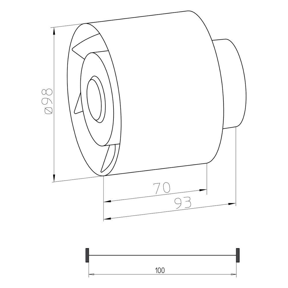 Helios REW 90 K Rohreinschubventilator mit Kugellager, 1-PH, 105m3/h, 15W, 230V... HELIOS-00441 4010184004417 (Abb. 2)