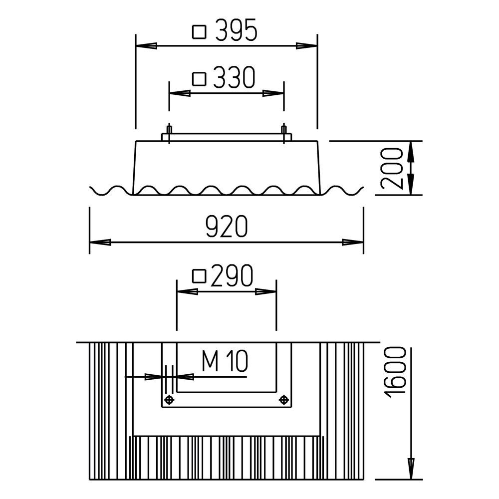 Helios WDS 200/225 Welldachsockel für Welldächer bis 25 Grad... HELIOS-01560 4010184015604 (Abb. 2)