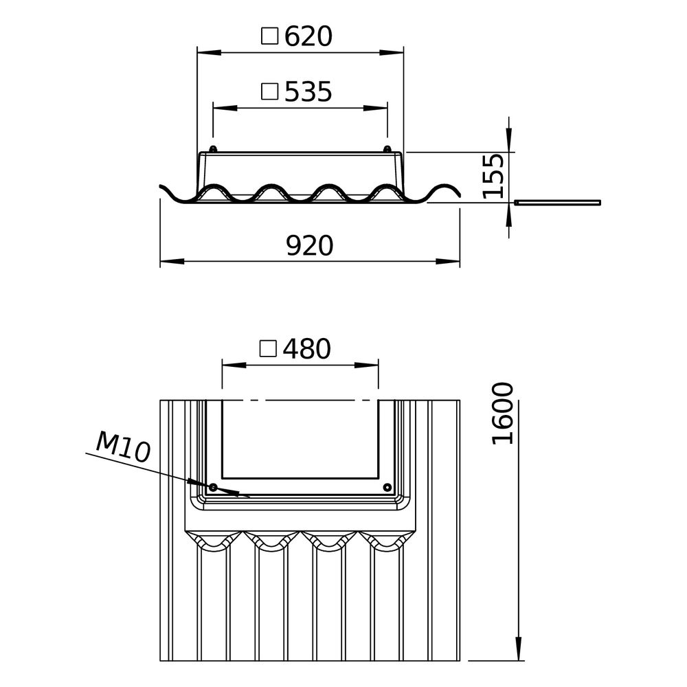 Helios Welldachsockel WDS 355/400, für Welldächer bis 25Grad... HELIOS-01562 4010184015628 (Abb. 3)
