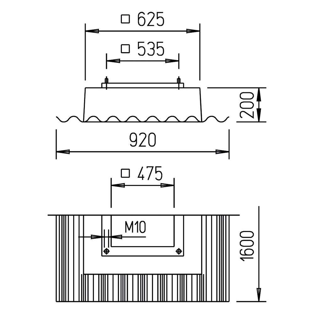 Helios WDS 355/400 Welldachsockel für Welldächer bis 25 Grad... HELIOS-01562 4010184015628 (Abb. 2)