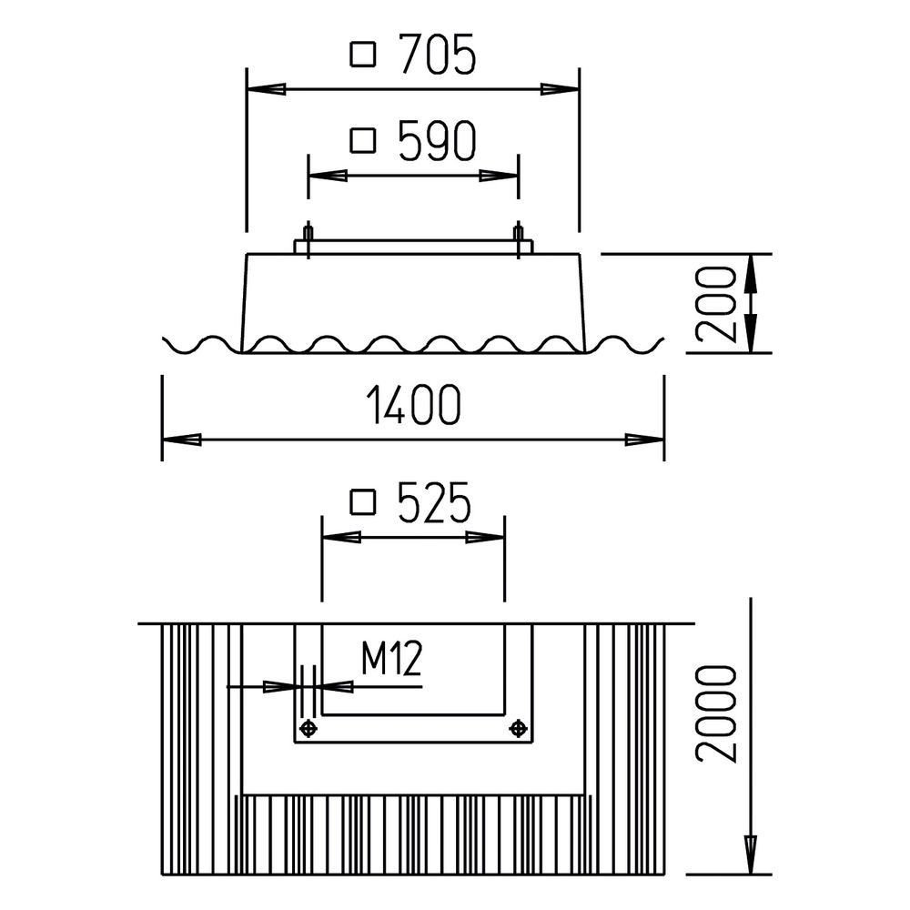 Helios WDS 450 Welldachsockel für Welldächer bis 25 Grad... HELIOS-01563 4010184015635 (Abb. 2)