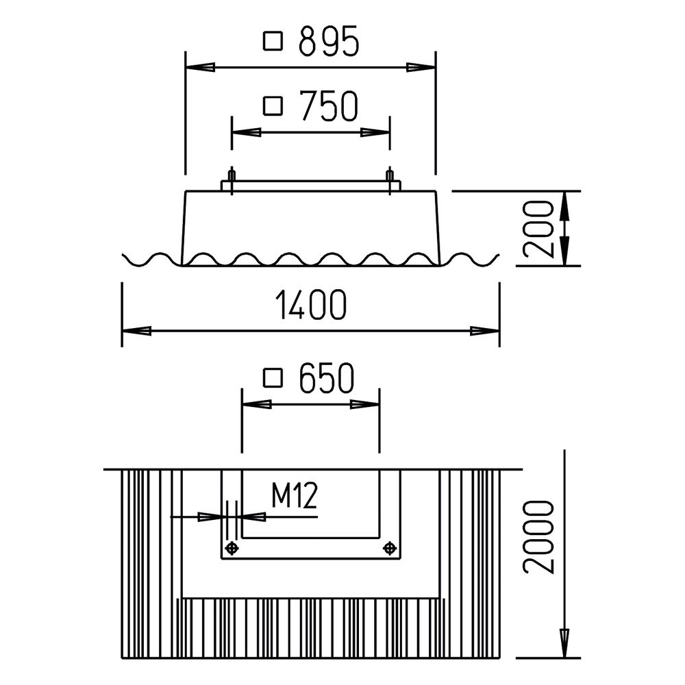Helios WDS 500/560/630 Welldachsockel für Welldächer bis 25 Grad... HELIOS-01564 4010184015642 (Abb. 2)