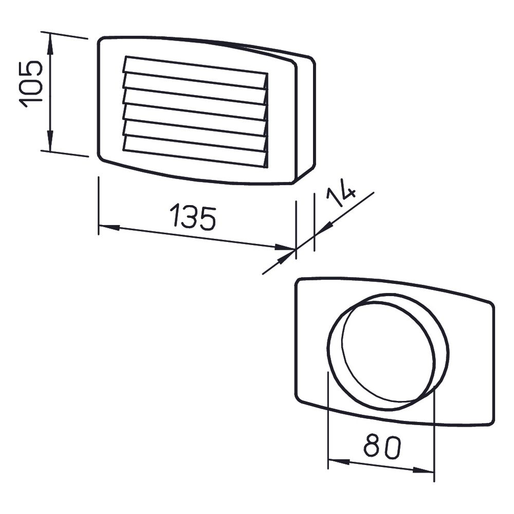 Helios LGK 80 Lüftungsgitter DN 80 Kunststoff, Weiß... HELIOS-00259 4010184002598 (Abb. 2)