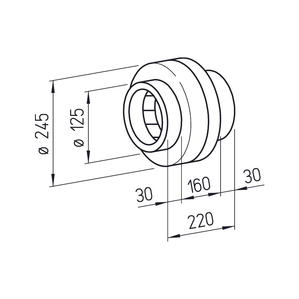 Helios RRK 125 Radial-Rohrventilator, 1-PH 230V, DN 125, Gehäuse aus glasfaserverstärktem... HELIOS-05974 4010184059745 (Abb. 2)