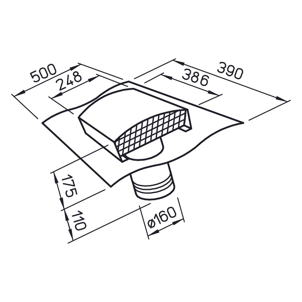 Helios DDF 160 G Dachdurchführung für Rohrdurchmesser DN 160, Dachhaube schiefergrau lack... HELIOS-01849 4010184018490 (Abb. 2)