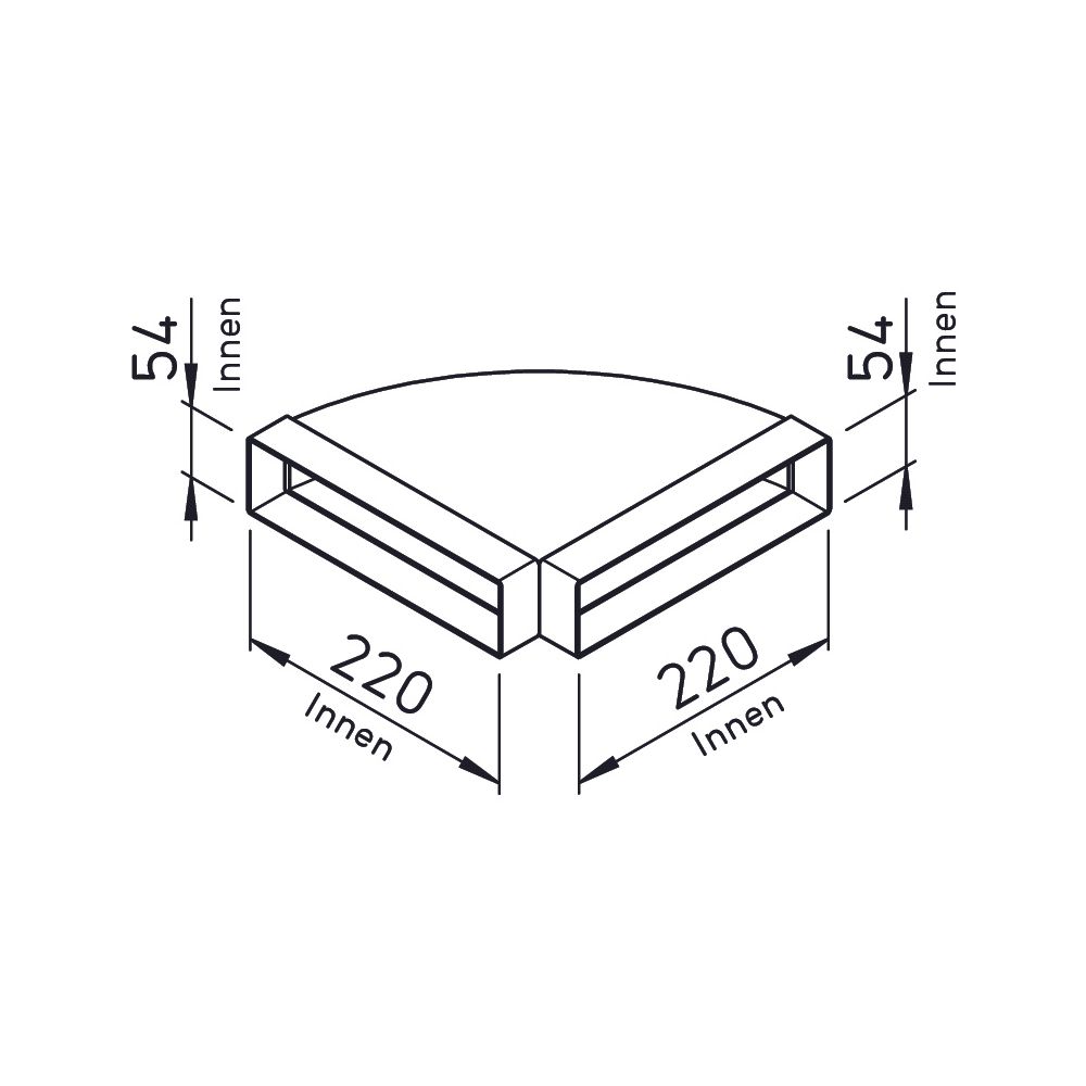 Helios FBH 90 Flachkanal-Bogen horizontal, 90 Grad, Kunststoff Weiß... HELIOS-00629 4010184006299 (Abb. 2)