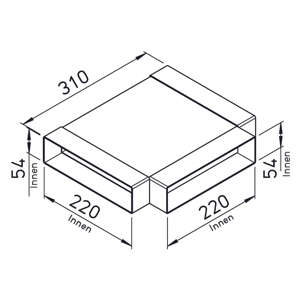 Helios FTS Flachkanal-T-Stück, Kunststoff, Weiß... HELIOS-00631 4010184006312 (Abb. 2)