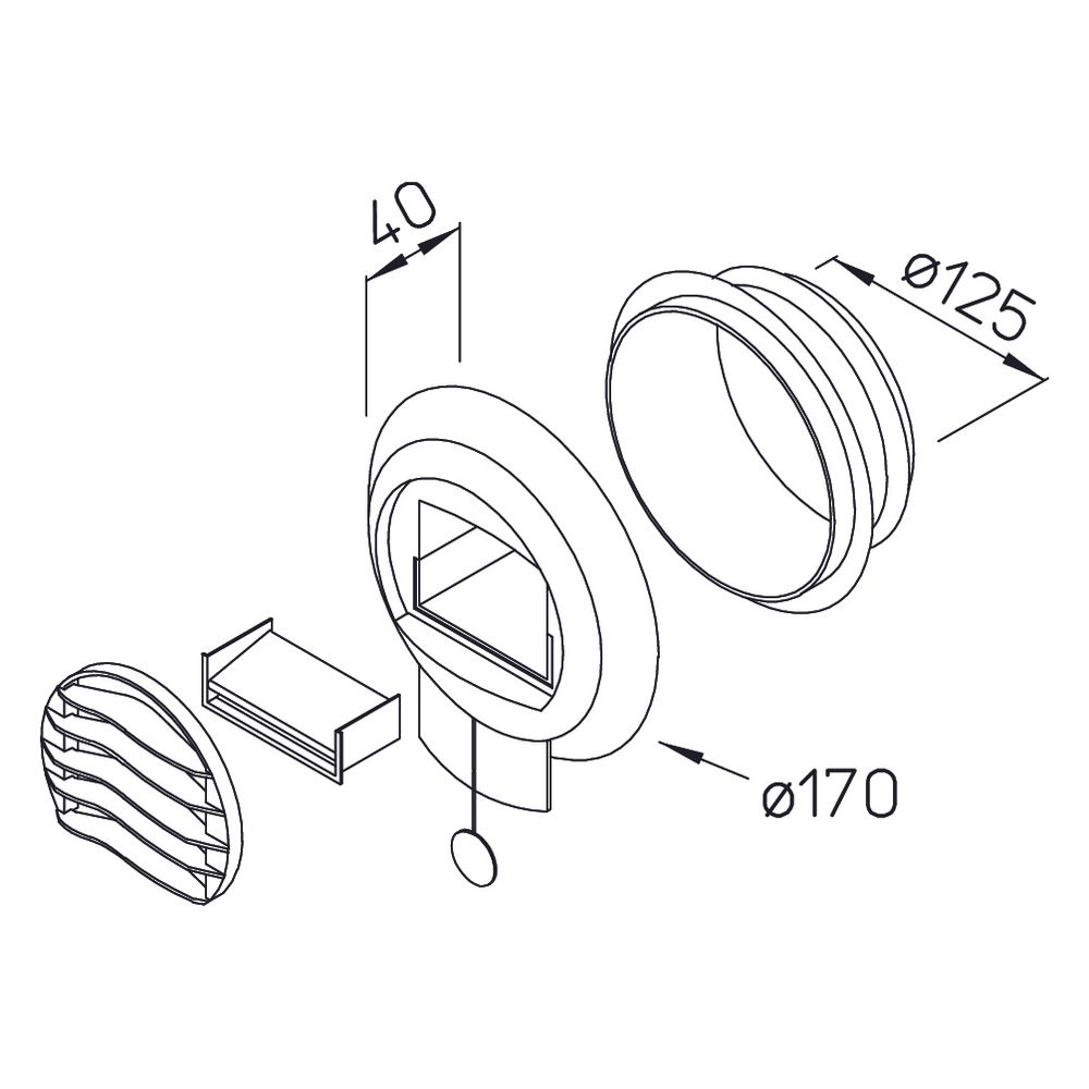 Helios AE GB 15/30 Abluftelement für Grund- und Bedarfslüftung 15/30m3/h, Kunststoff, Wei... HELIOS-02035 4010184020356 (Abb. 2)