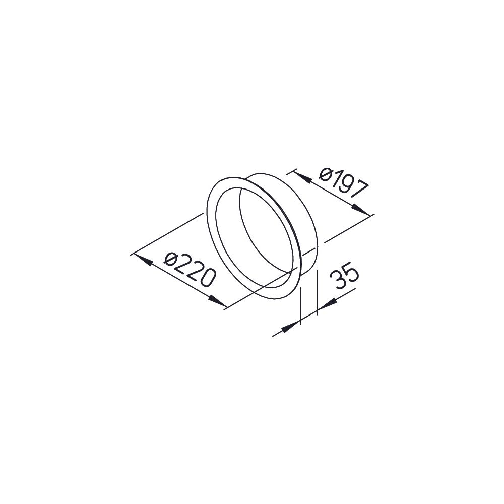 Helios EBR 200 Einbauring für Einbau von Tellerventilen in Blechwände, DN 200, Stahlblech... HELIOS-00956 4010184009566 (Abb. 2)