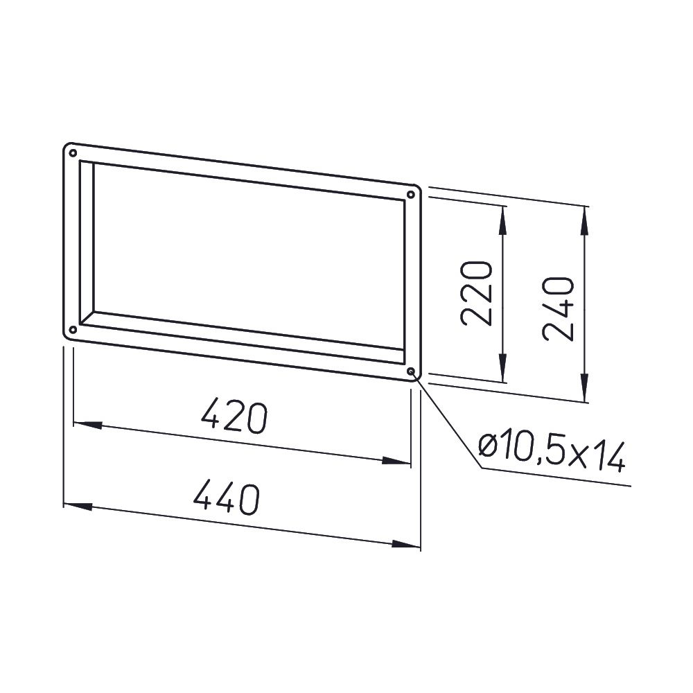 Helios GF 40/20 Gegenflansch rechteckig 440x240mm, Profil 20... HELIOS-06919 4010184069195 (Abb. 2)