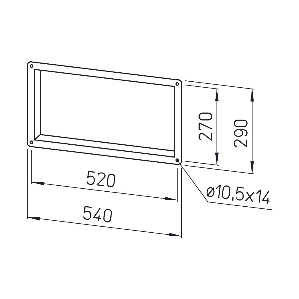 Helios GF 50/25 Gegenflansch rechteckig 540x290mm, Profil 20... HELIOS-06920 4010184069201 (Abb. 2)