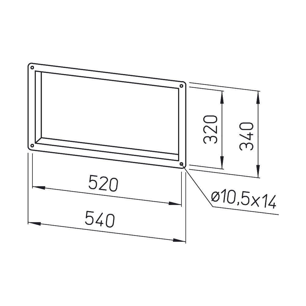 Helios GF 50/30 Gegenflansch rechteckig 540x340mm, Profil 20... HELIOS-06921 4010184069218 (Abb. 2)