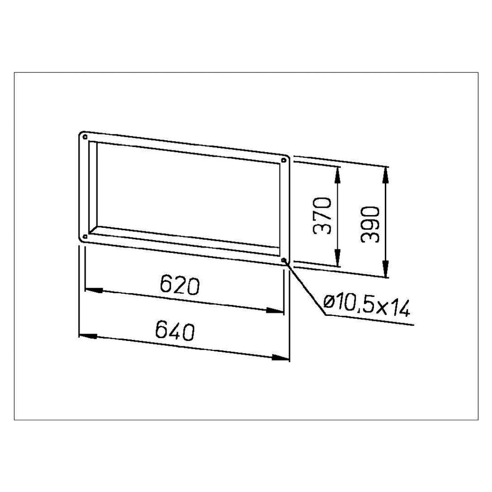 Helios GF 60/35 Gegenflansch rechteckig 640x390mm, Profil 20... HELIOS-06923 4010184069232 (Abb. 2)