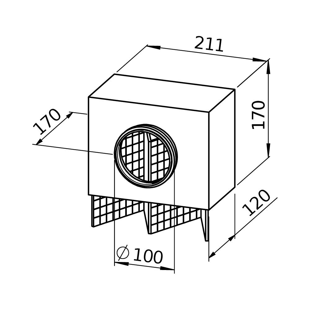 Helios Luftfilter-Box LFBR 100 Coarse 70 Prozent, DN 100... HELIOS-08576 4010184085768 (Abb. 3)