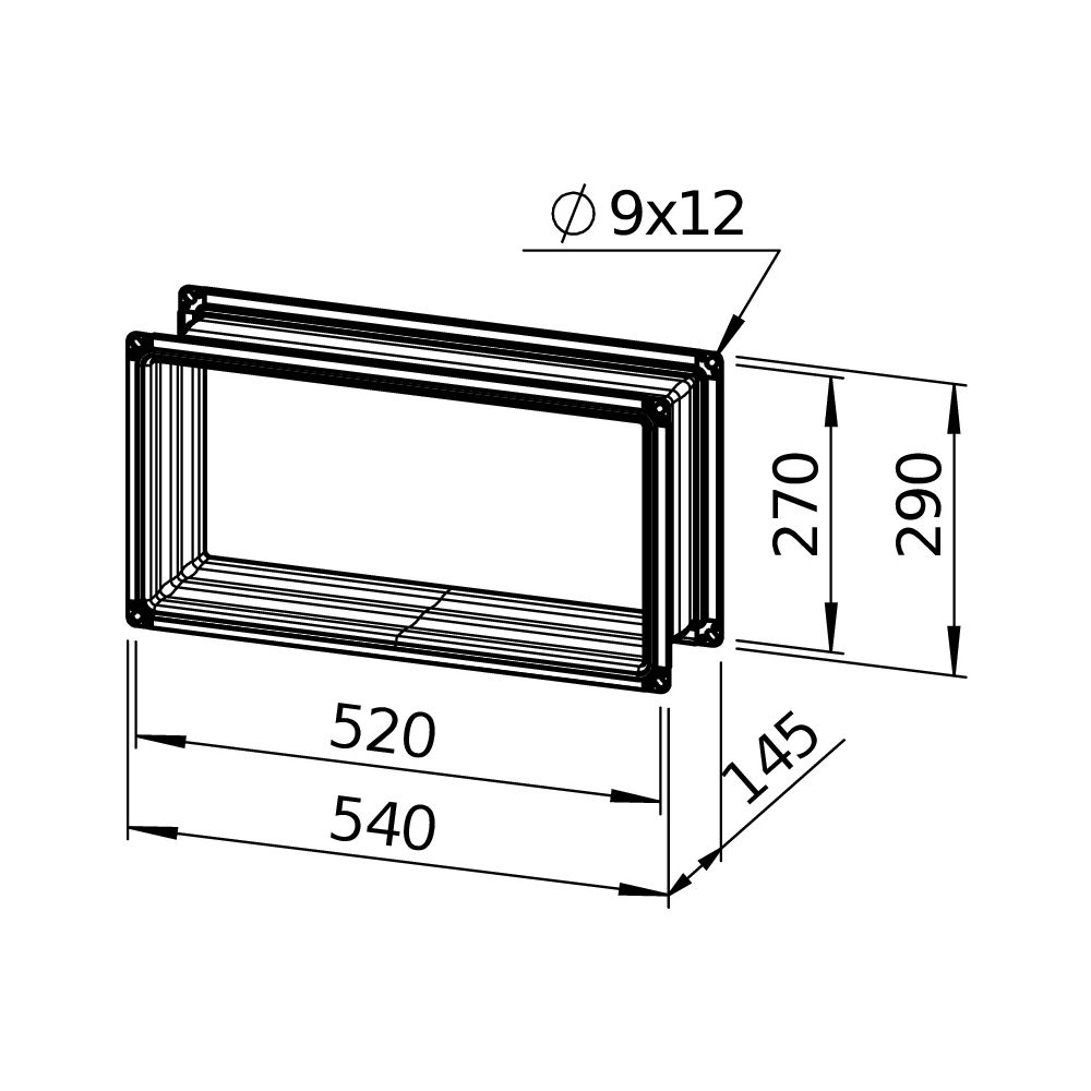 Helios Flexible Verbindung VS 50/25 EX, rechteckig, 540x145x290mm, mit Flanschen, für EX-... HELIOS-00265 4010184002659 (Abb. 3)