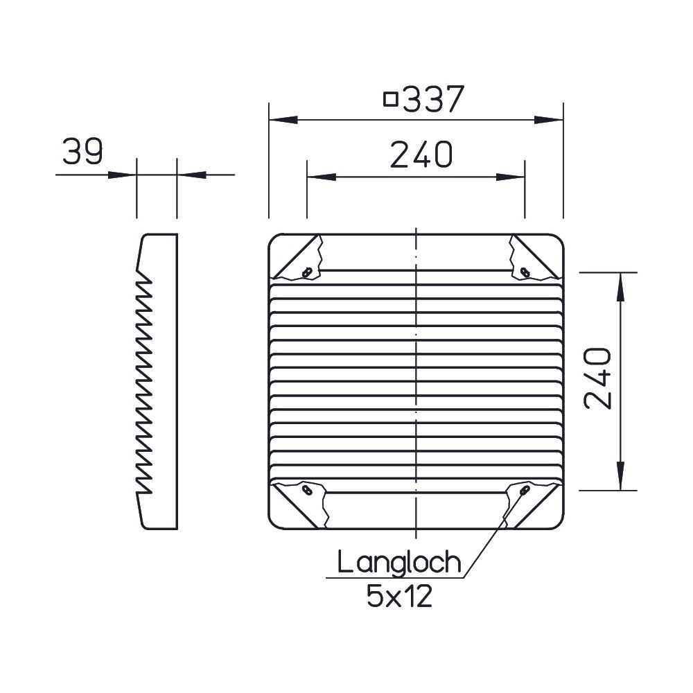 Helios LF 250 Luftfilter G2, DN 250, Kunststoff, Lichtgrau... HELIOS-00744 4010184007449 (Abb. 2)