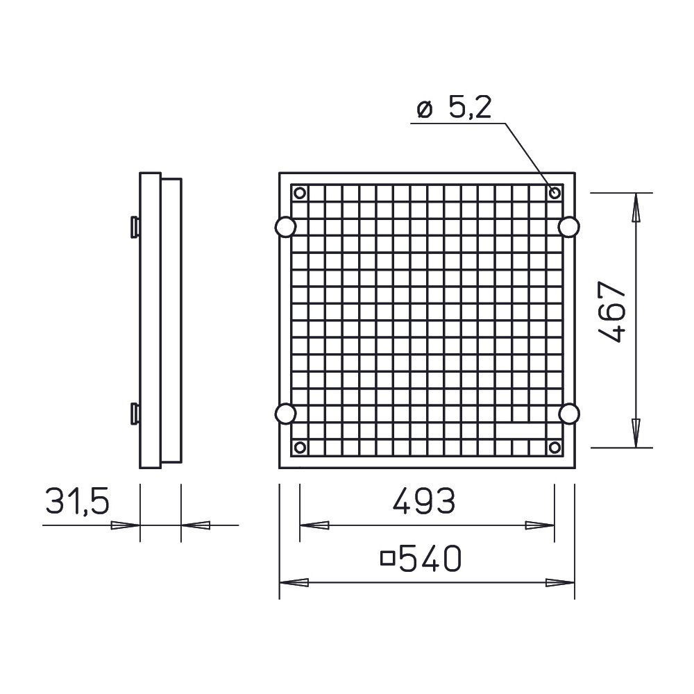Helios LF 450/500 Luftfilter G2, DN 450, Kunststoff, Lichtgrau... HELIOS-00748 4010184007487 (Abb. 2)