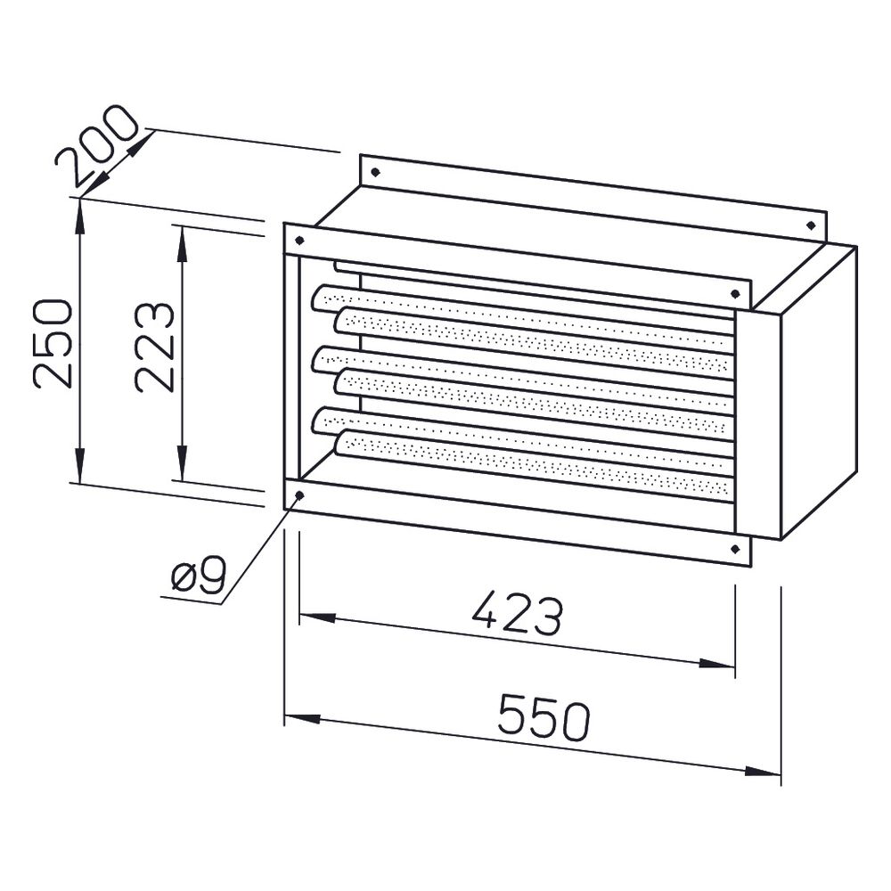 Helios EHR-K 6/40/20 Elektro-Heizregister 6,0kW, 400V, mind. Volumenstrom 430m3/h, für re... HELIOS-08702 4010184087021 (Abb. 2)