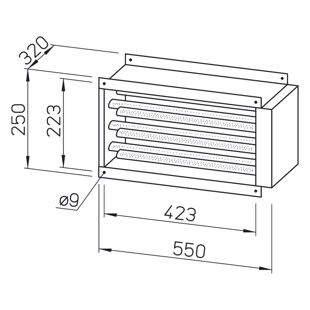 Helios EHR-K 15/40/20 Elektro-Heizregister 15,0kW, 400V, mind. Volumenstrom 430m3/h, für ... HELIOS-08703 4010184087038 (Abb. 2)