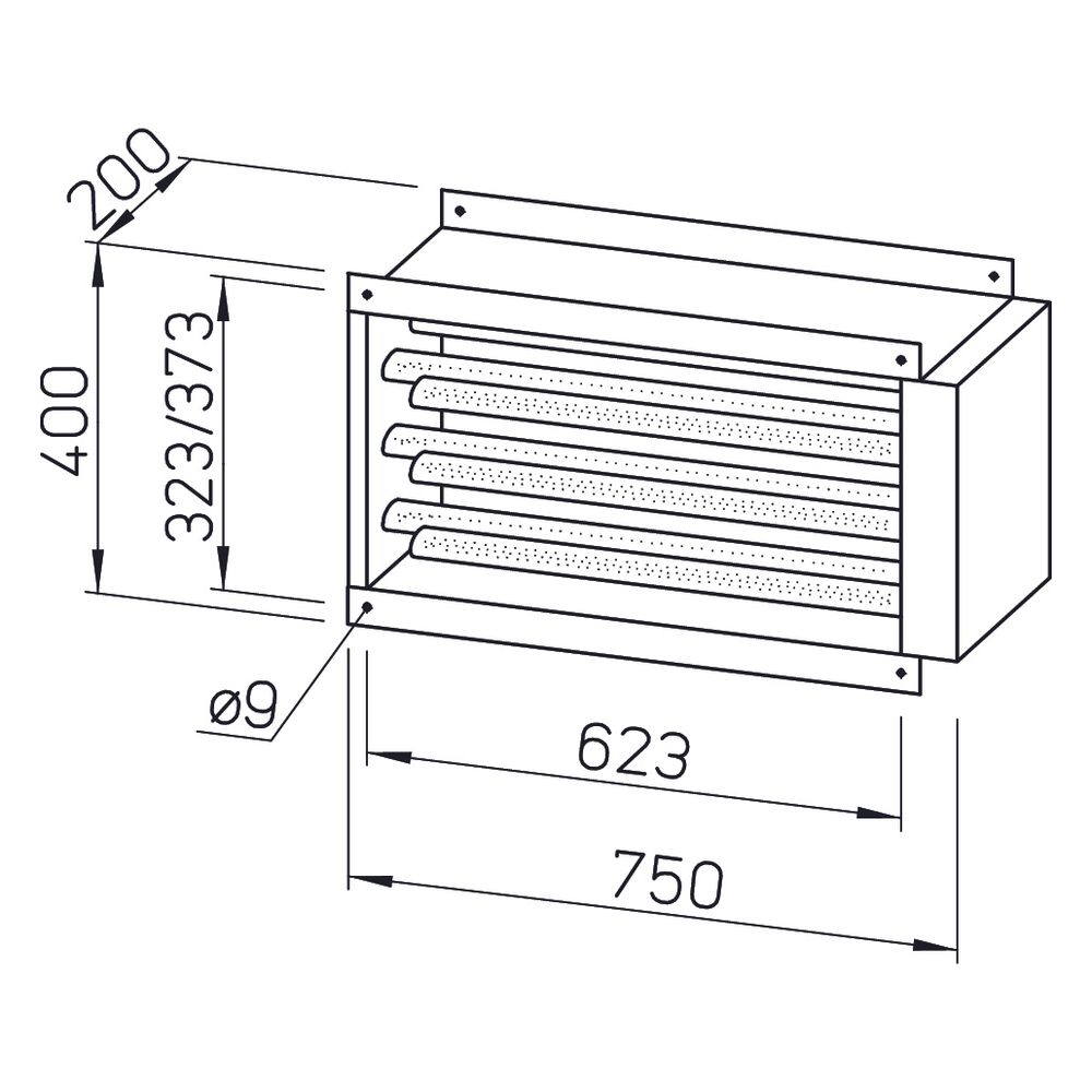 Helios EHR-K 30/60/30-35 Elektro-Heizregister 28,8kW, 400V, mind. Volumenstrom 980m3/h, f... HELIOS-08707 4010184087076 (Abb. 2)