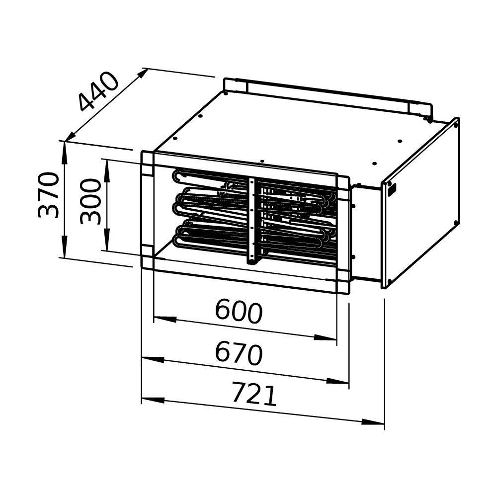 Helios Elektro-Heizregister EHR-K 30/60/30-35, 30kW, 400V, Mindestvolumenstrom 980m3/h, r... HELIOS-08707 4010184087076 (Abb. 3)