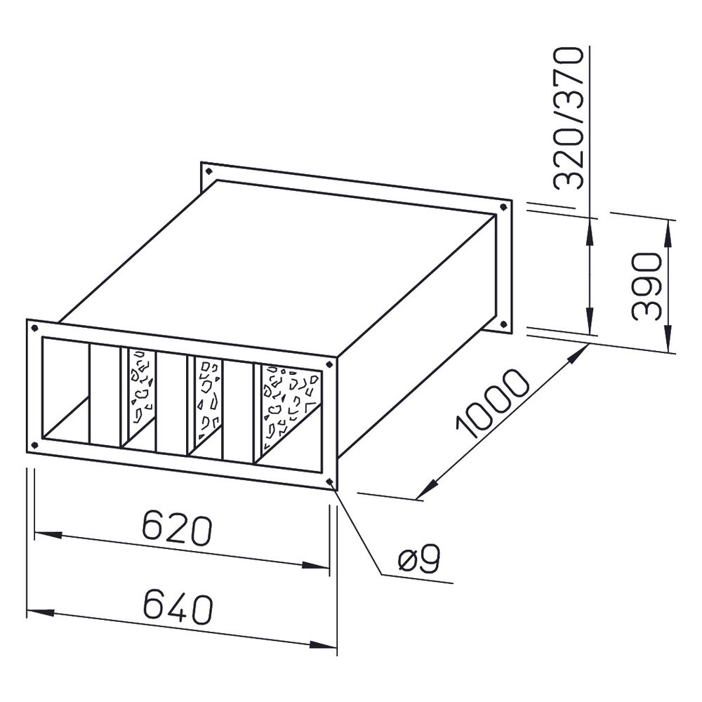 Helios KSD 60/30 35 Kanalschalldämpfer 640x1000x390mm, Stahlblech verzinkt... HELIOS-08730 4010184087304 (Abb. 2)